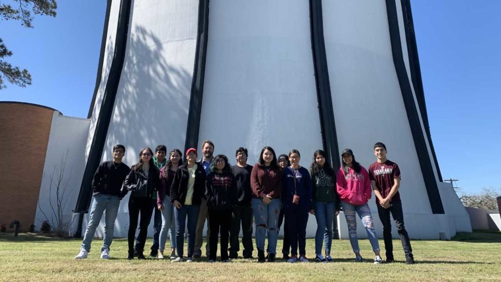 South San Antonio Group Picture in front of the A&M nuclear reactor
